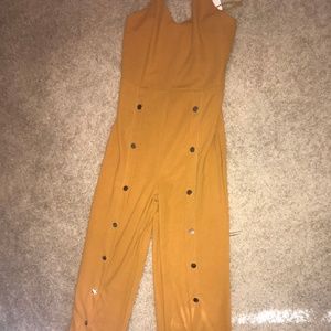 Zaful Wide Leg Button Up Jumpsuit